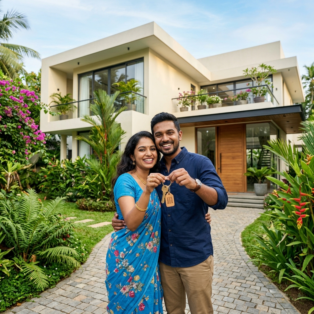 Sri Lankan Couple at New House